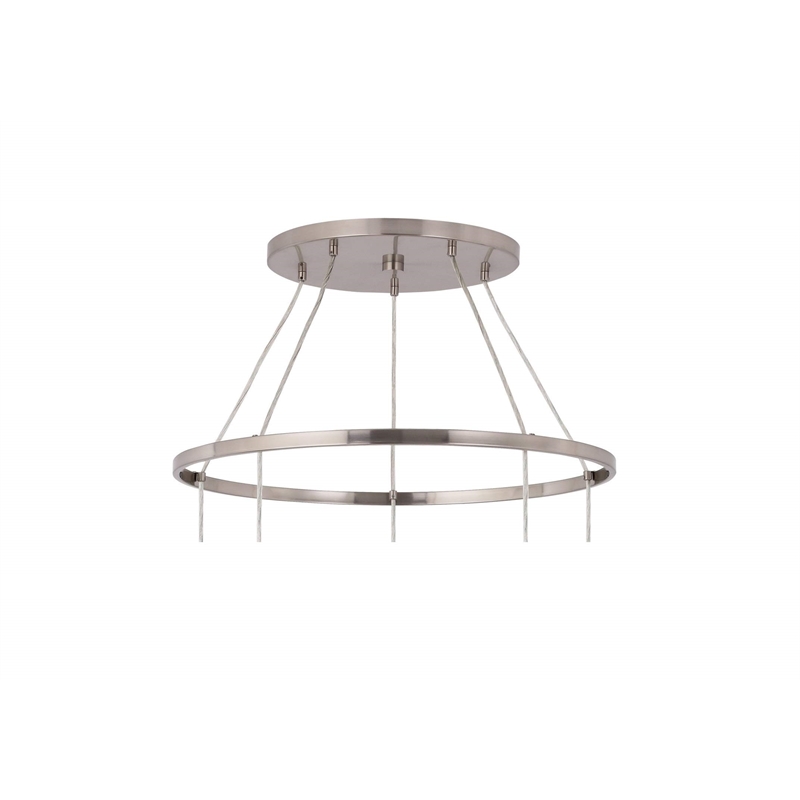 Woodbridge Lighting Hampton Ridge 5-light Glass Pendant Chandelier in Nickel