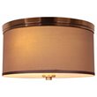 Woodbridge Lighting Hudson 3-light Metal & Fabric Flush Mount in Nickel/Maroon