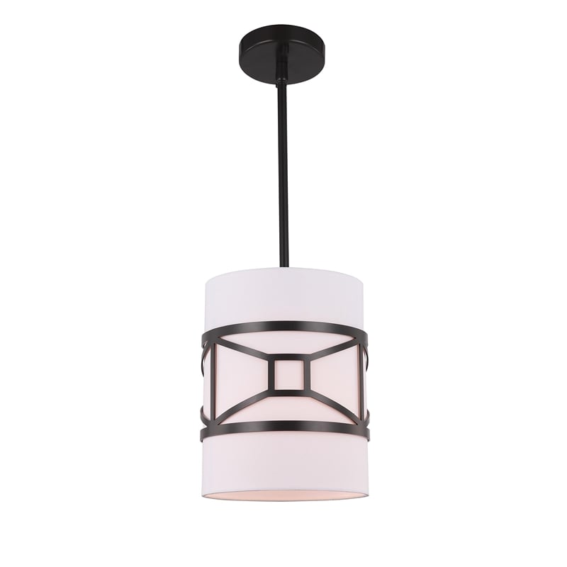Woodbridge Lighting Regan 1-light Steel & Glass Mini Pendant in Bronze