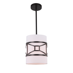Woodbridge Lighting Regan 1-light Steel & Glass Mini Pendant in Bronze