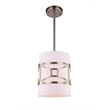 Woodbridge Lighting Regan 1-light Steel & Glass Mini Pendant in Satin Nickel