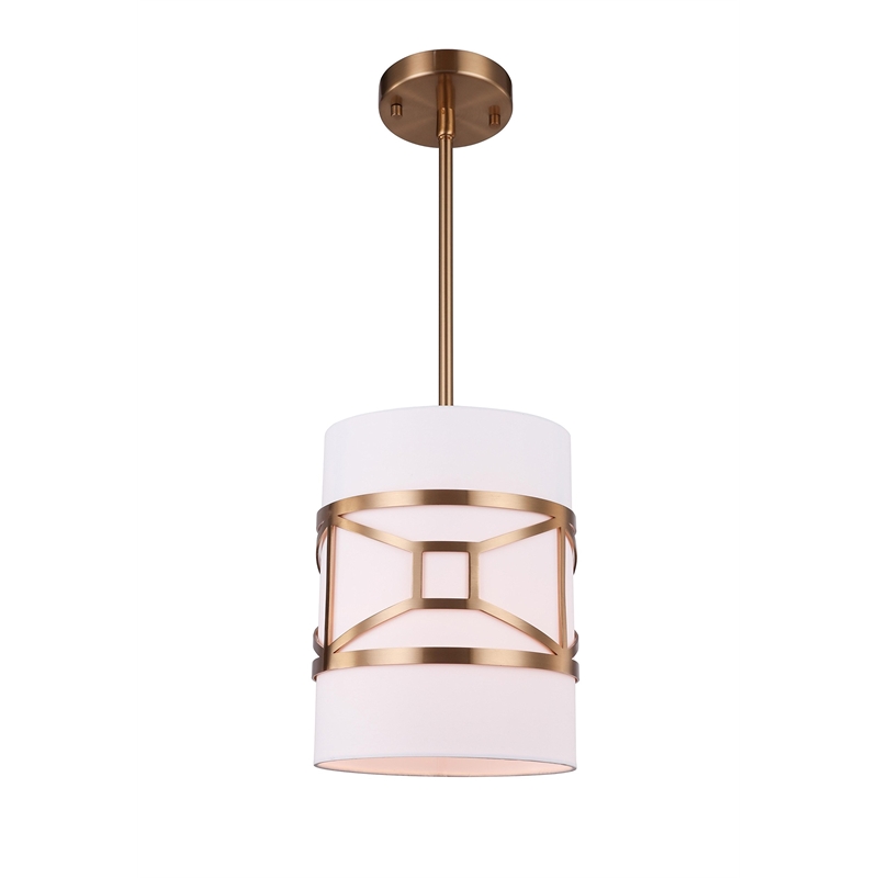 Woodbridge Lighting Regan 1-light Steel & Glass Mini Pendant in Vintage Brass