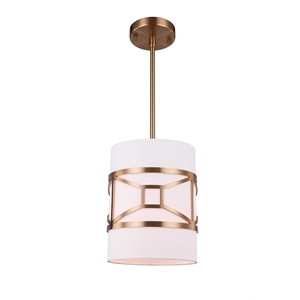 Woodbridge Lighting Regan 1-light Steel & Glass Mini Pendant in Vintage Brass
