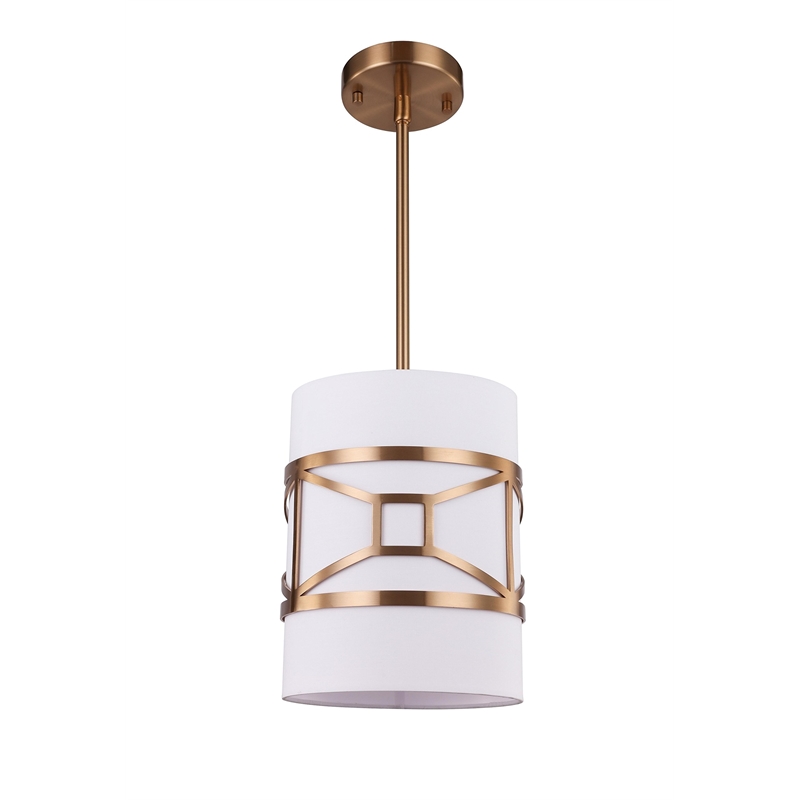 Woodbridge Lighting Regan 1-light Steel & Glass Mini Pendant in Vintage Brass