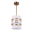 Woodbridge Lighting Regan 1-light Steel & Glass Mini Pendant in Vintage Brass