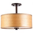 Woodbridge Lighting Drum Veneer 3-light Metal Semi Flush Ceiling Mount in Bronze