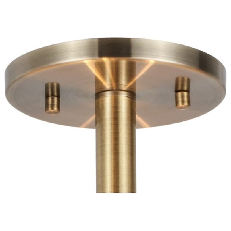 Woodbridge Lighting Drum Veneer 3-light Metal Semi Flush Ceiling Mount in Brass
