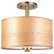 Woodbridge Lighting Drum Veneer 3-light Metal Ceiling Mount in Brass/Brulee