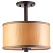 Woodbridge Lighting Drum Veneer 3-light Metal Ceiling Mount in Bronze/Brulee