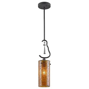 Woodbridge Lighting Haley 1-light Steel & Glass Mini Pendant in Amber/Orange