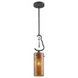 Woodbridge Lighting Haley 1-light Steel & Glass Mini Pendant in Amber/Orange
