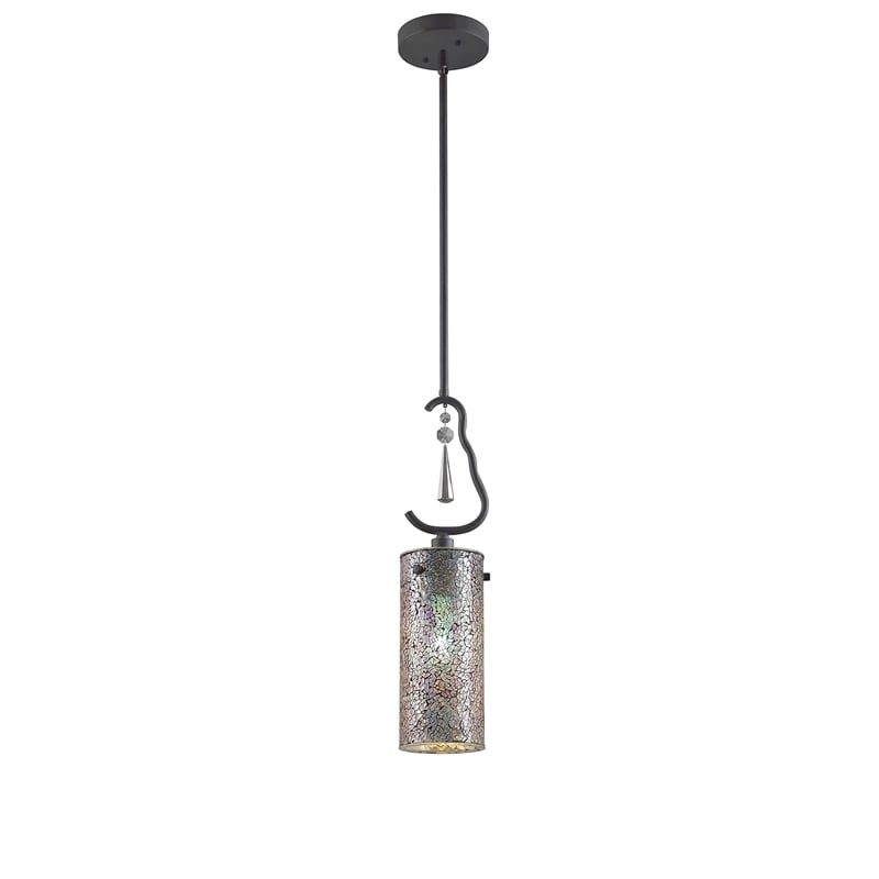 Woodbridge Lighting Haley 1-light Glass Mini Pendant in Iridescent/Multi-Color
