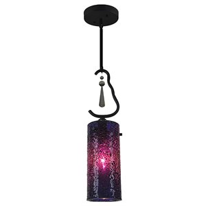 Woodbridge Lighting Haley 1-light Steel & Glass Mini Pendant in Purple Mosaic