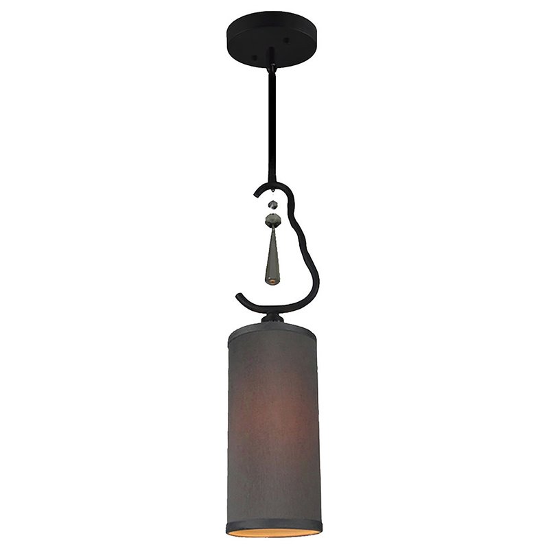 Woodbridge Lighting Haley 1-light Cylindrical Steel & Glass Mini Pendant in Gray