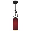 Woodbridge Lighting Haley 1-light Steel & Glass Mini Pendant in Maroon/Black