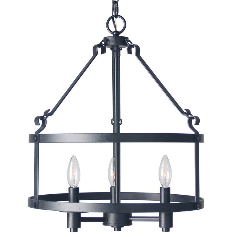 Woodbridge Lighting Revere 3-light Metal Pendant Chandelier in Textured Black