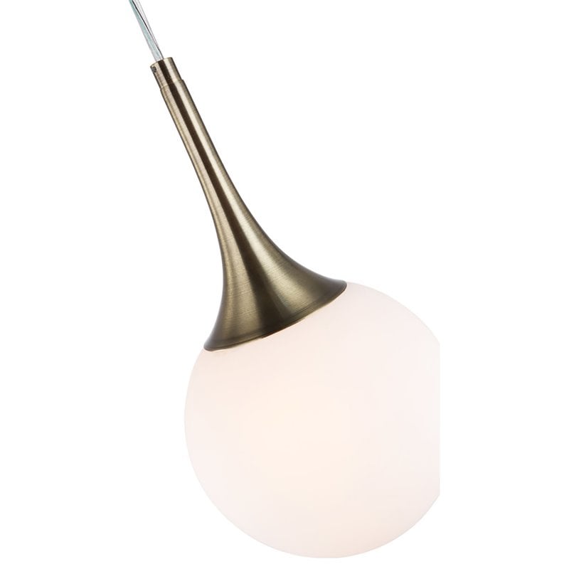 Woodbridge Lighting Alicia 1-light Steel & Glass Mini Pendant in Brass/Opal Led
