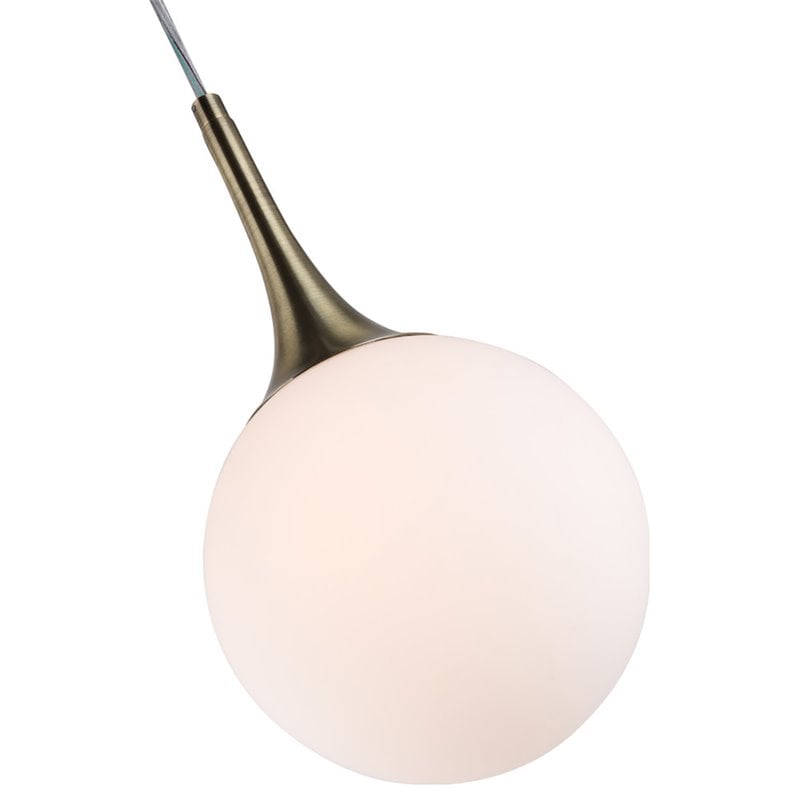 Woodbridge Lighting Alicia 1-light Steel & Glass Mini Pendant in Brass/Opal Led
