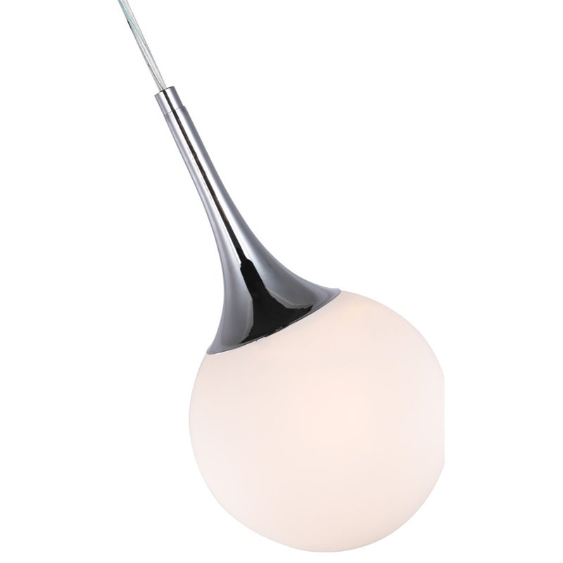 Woodbridge Lighting Alicia 1-light Steel & Glass Mini Pendant in Chrome/Opal Led