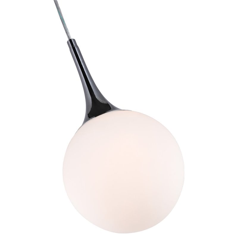 Woodbridge Lighting Alicia 1-light Steel & Glass Mini Pendant in Chrome/Opal Led