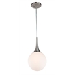 Woodbridge Lighting Alicia 1-light Steel & Glass Mini Pendant in Nickel/Opal