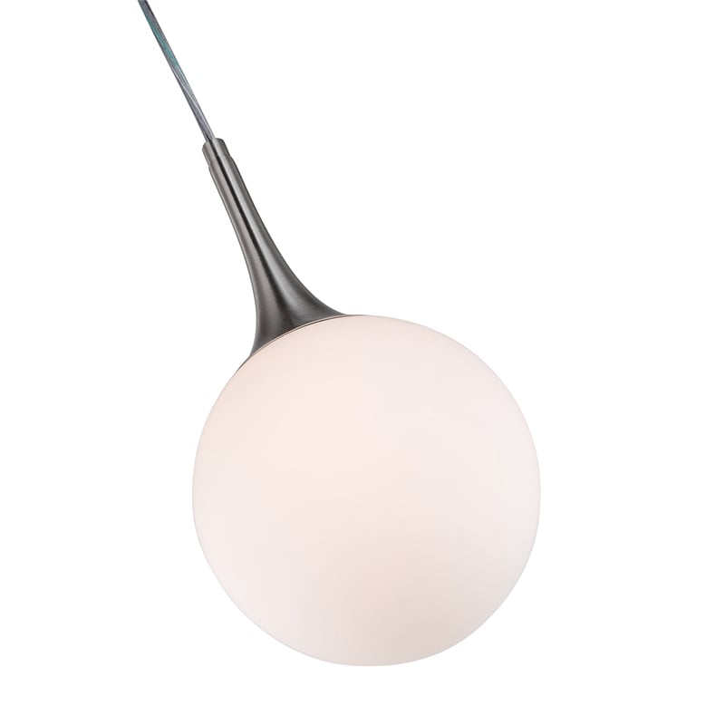 Woodbridge Lighting Alicia 1-light Steel & Glass Mini Pendant in Nickel/Opal