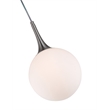 Woodbridge Lighting Alicia 1-light Steel & Glass Mini Pendant in Nickel/Opal