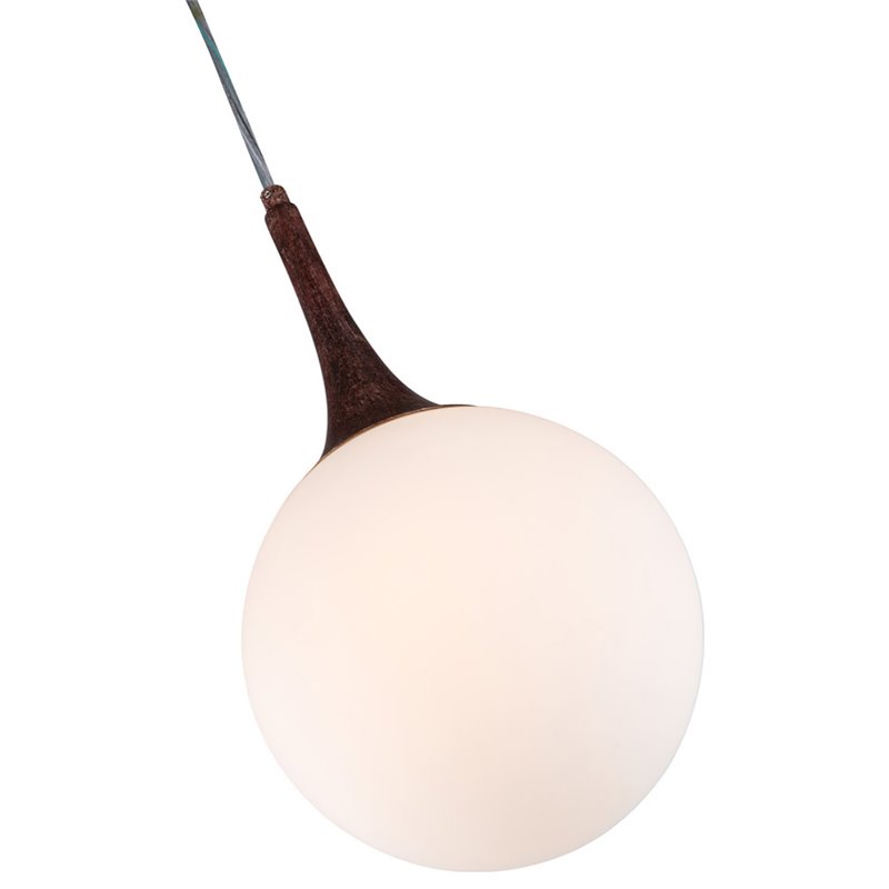 Woodbridge Lighting Alicia 1-light Steel & Glass Mini Pendant in Walnut/Opal Led