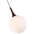 Woodbridge Lighting Alicia 1-light Steel & Glass Mini Pendant in Walnut/Opal Led