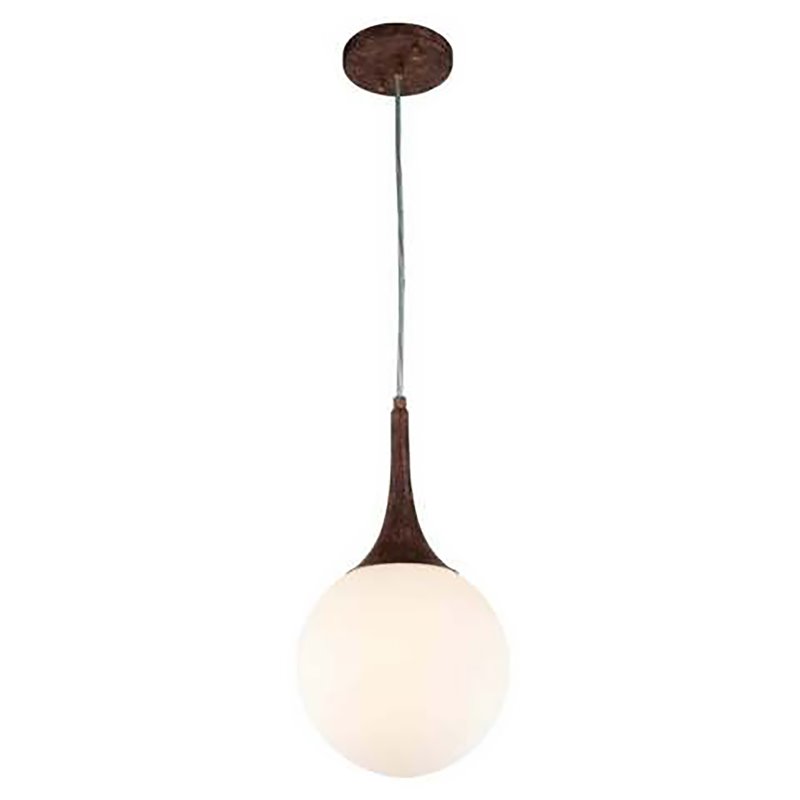 Woodbridge Lighting Alicia 1-light Steel & Glass Mini Pendant in Walnut/Opal Led