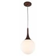 Woodbridge Lighting Alicia 1-light Steel & Glass Mini Pendant in Walnut/Opal Led