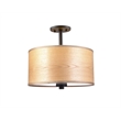 Woodbridge Lighting Drum Veneer 3-light Metal Semi-Flush Ceiling Mount in Bronze