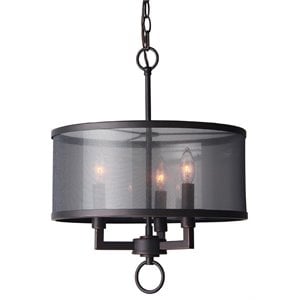 Woodbridge Lighting Jamison 3-light Steel Metal Pendant Chandelier in Bronze