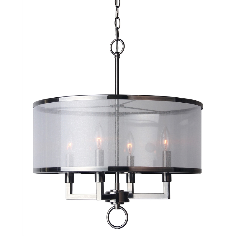 Woodbridge Lighting Jamison 4-light Metal Pendant Chandelier in Antique Nickel