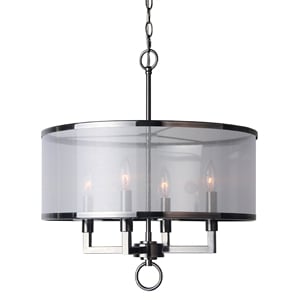 Woodbridge Lighting Jamison 4-light Metal Pendant Chandelier in Antique Nickel
