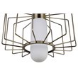 Woodbridge Lighting Tanner 1-light Steel & Glass Drum Cage Pendant in Brass