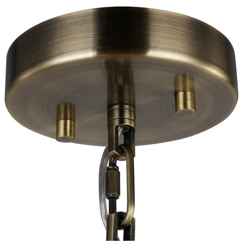 Woodbridge Lighting Tanner 1-light Steel & Glass Drum Cage Pendant in Brass