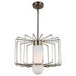 Woodbridge Lighting Tanner 1-light Steel & Glass Drum Cage Pendant in Brass