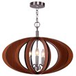 Woodbridge Lighting Fins Aquatech 3-light Wood Foyer Pendant in Cherry/Nickel