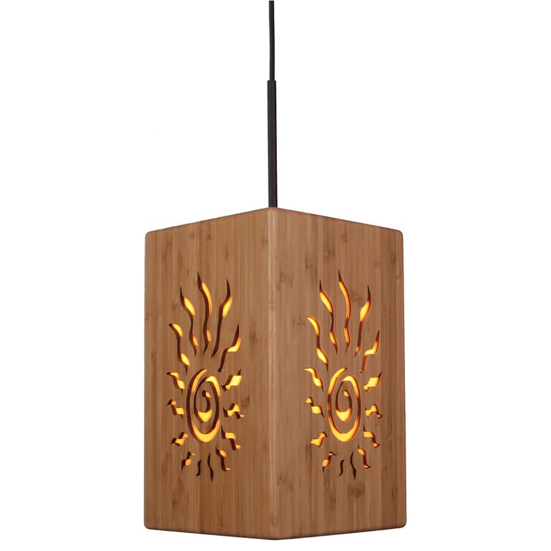 Woodbridge Lighting Light House Radiance Medium Bamboo Shade Pendant in Bronze
