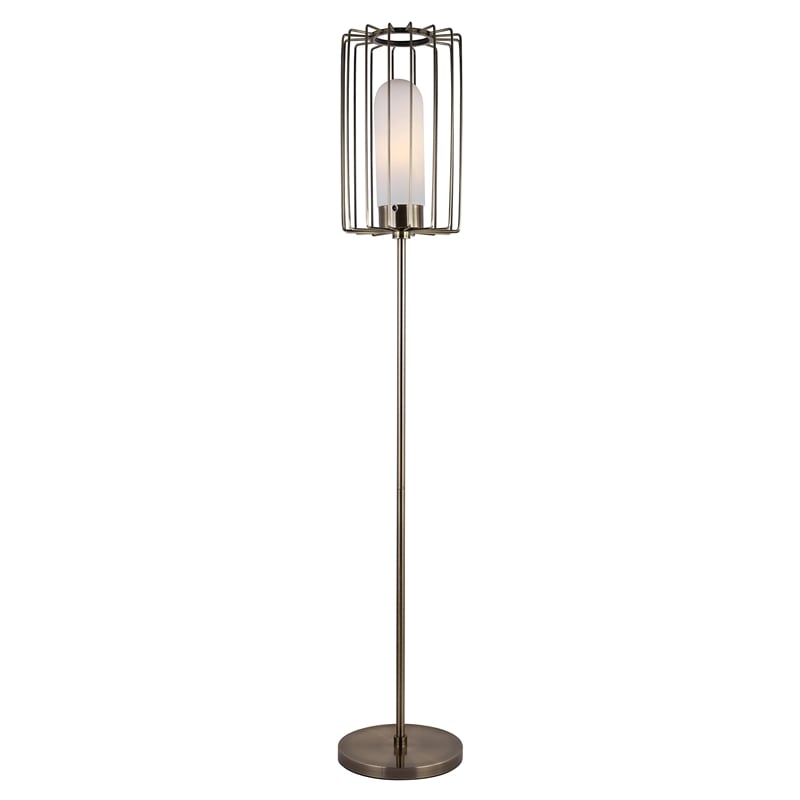 Woodbridge Lighting Tanner 1-light Embedded LED Glass Floor Lamp in Brass