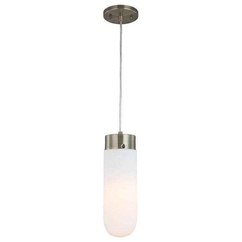 Woodbridge Lighting Tanner 1-light Metal LED Cluster Pendant in Brass/Opal