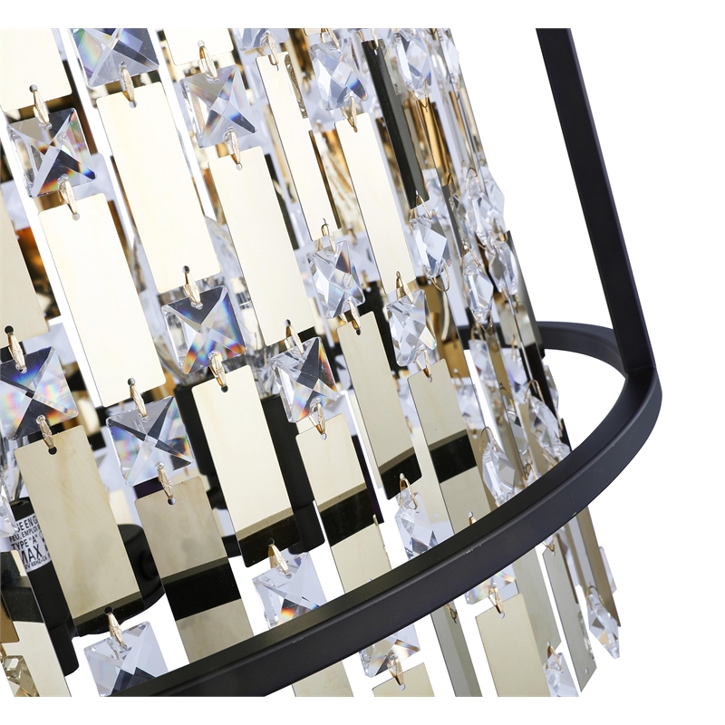 Woodbridge Lighting Cascade 5-light Steel & Glass Drum Pendant in Bronze