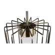 Woodbridge Lighting Tanner Cylindrical Steel & Glass Cage Pendant in Brass