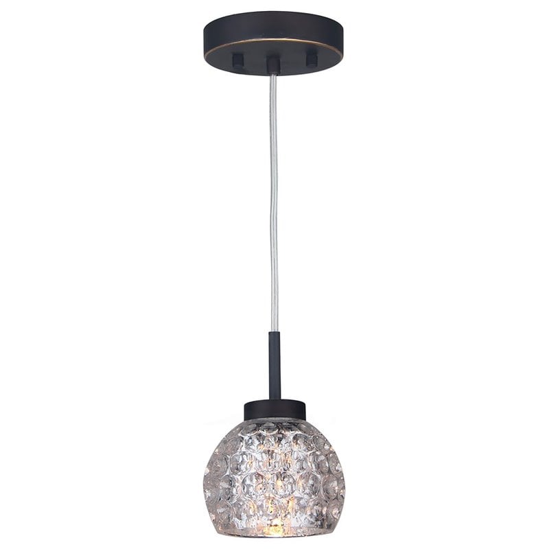 Woodbridge Lighting Charlotte 1-light Glass Mini Pendant in Bronze/Mercury