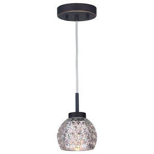Woodbridge Lighting Charlotte 1-light Glass Mini Pendant in Bronze/Mercury