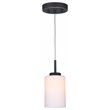 Woodbridge Lighting Charlotte 1-light Glass  Mini Pendant in Bronze/Opal