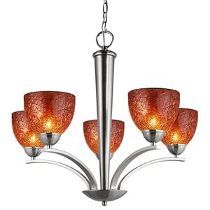 Woodbridge Lighting North Bay 5-light Metal Chandelier in Mosaic Amber/Nickel