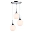 Woodbridge Lighting Alicia 3-light Glass Pendant Cluster in Chrome/Opal Led