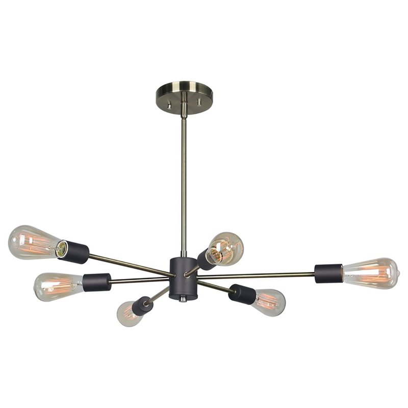 Woodbridge Lighting Ethan 6-light Metal Convertible Pendant in Brass/Bronze